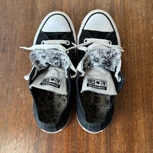 Converse Black Sneakers with Floral Interior